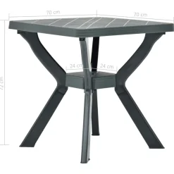 vidaXL Bistrotafel 70x70x72 cm kunststof antraciet