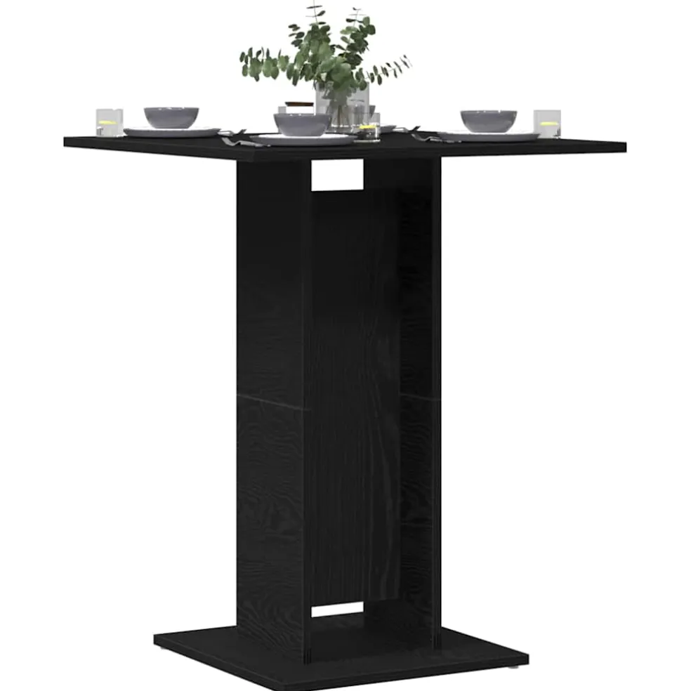 vidaXL Bistrotafel Zwart Eiken 60x60x75 cm Bewerkt Hout