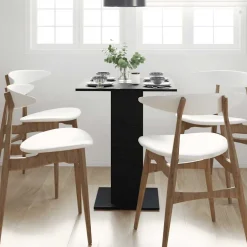 vidaXL Bistrotafel Zwart Eiken 60x60x75 cm Bewerkt Hout