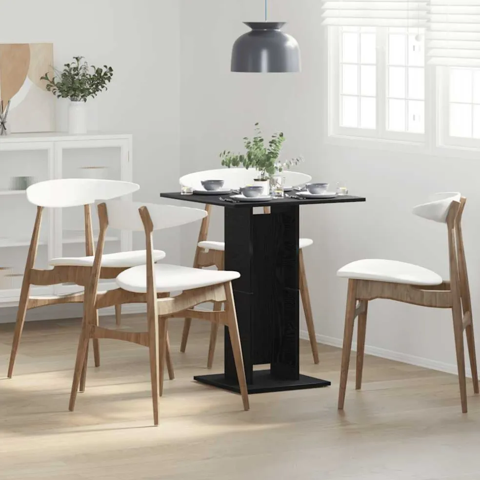 vidaXL Bistrotafel Zwart Eiken 60x60x75 cm Bewerkt Hout