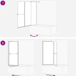 vidaXL Bi-Vouw Douche Omheining Donker Transparant 120 x 67 x 129 cm