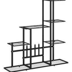 vidaXL Bloemenstandaard 94,5x25x88 cm metaal zwart