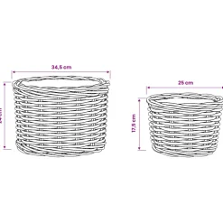 vidaXL Bloempot Mand GENDT 2 st Natuurlijk grijs Kubu Rattan