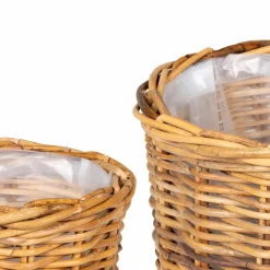 vidaXL Bloempot Mand GENDT 2 st Natuurlijk Bruin Kubu Rattan