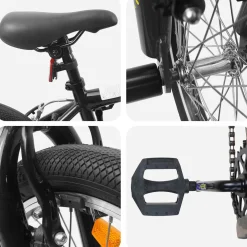 vidaXL BMX Fiets 20 Inch voor boven de 9 jaar Zwart