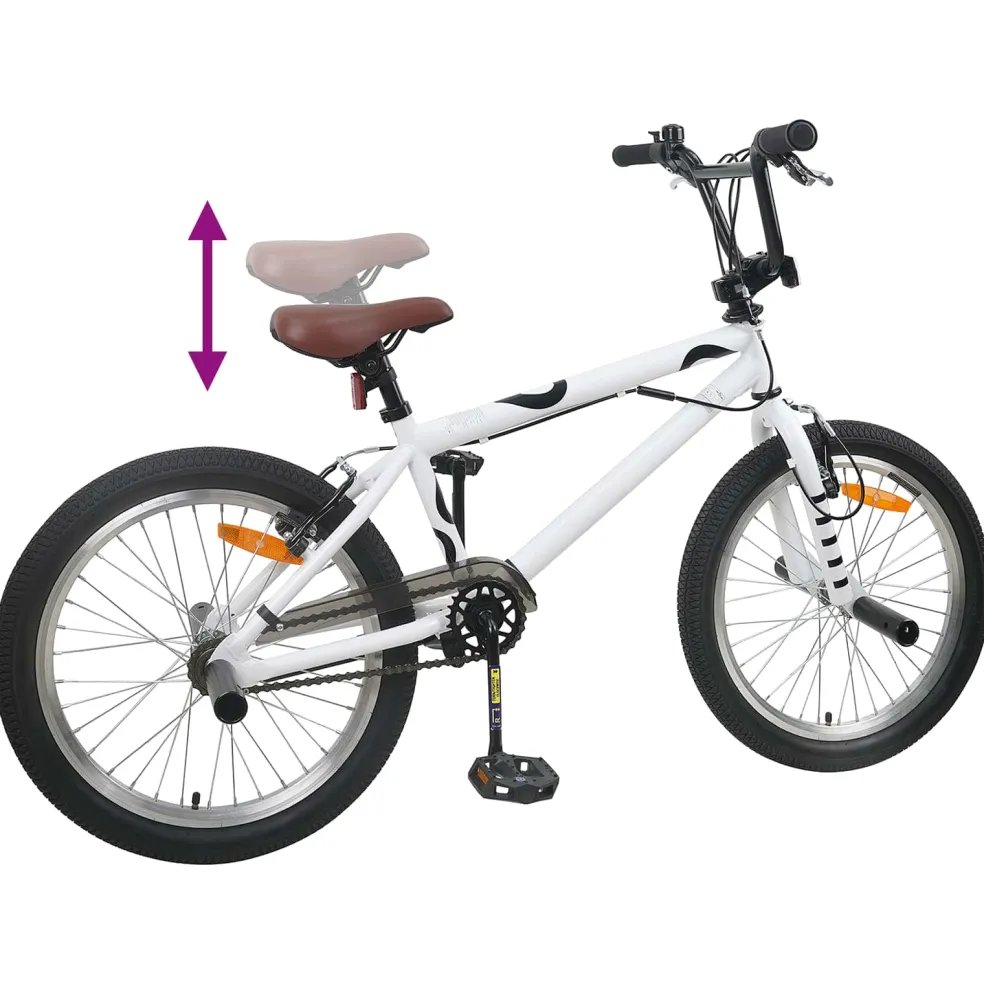 vidaXL BMX Fiets 20 Inch voor boven de 9 jaar Wit