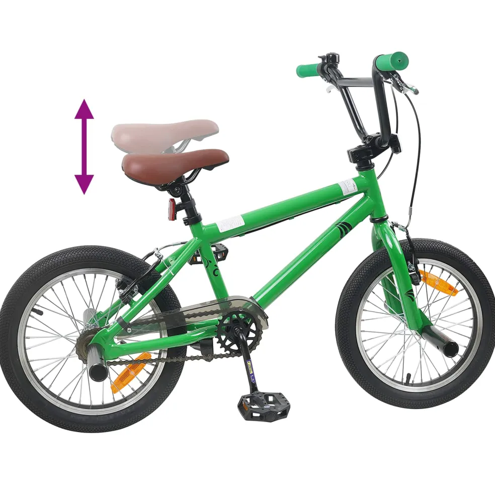 vidaXL BMX Fiets 16 Inch voor 5-8 jaar oud Groen