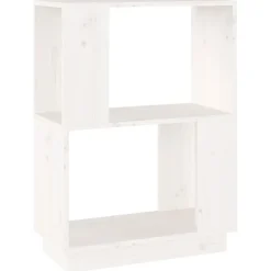 vidaXL Boekenkast/kamerscherm 51x25x70 cm massief grenenhout wit