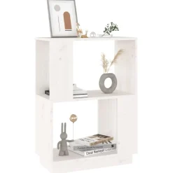 vidaXL Boekenkast/kamerscherm 51x25x70 cm massief grenenhout wit