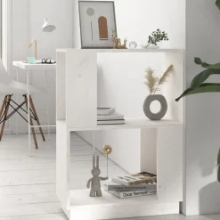 vidaXL Boekenkast/kamerscherm 51x25x70 cm massief grenenhout wit
