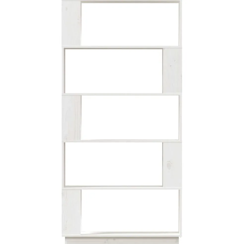vidaXL Boekenkast/kamerscherm 80x25x163,5 cm massief grenenhout wit