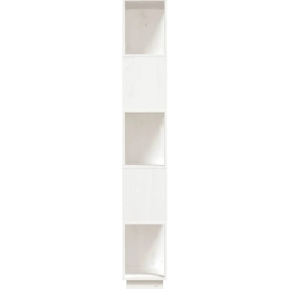 vidaXL Boekenkast/kamerscherm 80x25x163,5 cm massief grenenhout wit