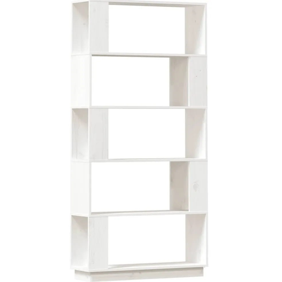 vidaXL Boekenkast/kamerscherm 80x25x163,5 cm massief grenenhout wit