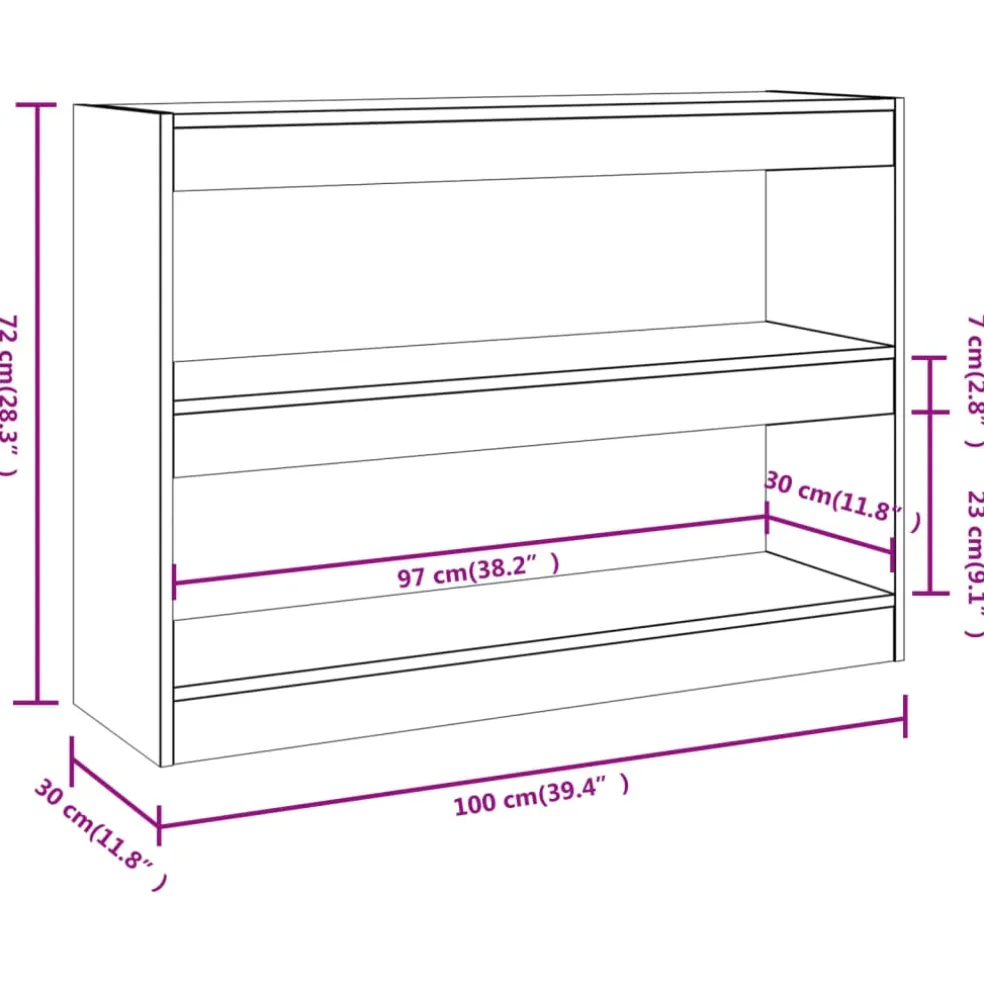 vidaXL Boekenkast/kamerscherm 100x30x72 cm betongrijs