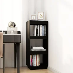 vidaXL Boekenkast/kamerscherm 40x35x103 cm massief grenenhout zwart
