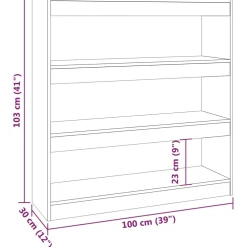 vidaXL Boekenkast/kamerscherm 100x30x103 cm grijs sonoma eikenkleurig