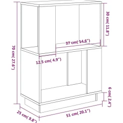 vidaXL Boekenkast/kamerscherm 51x25x70 cm massief grenenhout