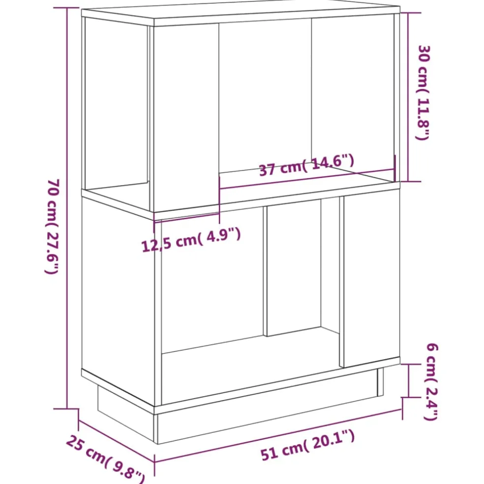 vidaXL Boekenkast/kamerscherm 51x25x70 cm massief grenenhout