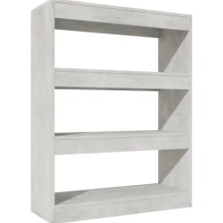 vidaXL Boekenkast/kamerscherm 80x30x103 cm bewerkt hout betongrijs