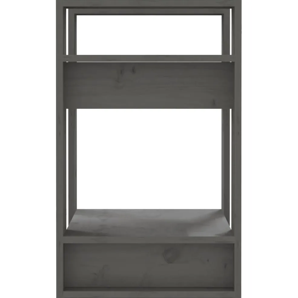 vidaXL Boekenkast/kamerscherm 41x35x57 cm massief grenenhout grijs