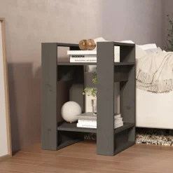 vidaXL Boekenkast/kamerscherm 41x35x57 cm massief grenenhout grijs