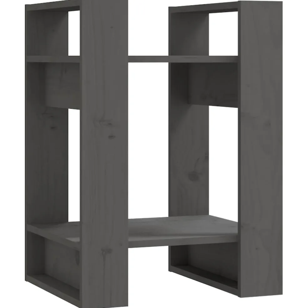 vidaXL Boekenkast/kamerscherm 41x35x57 cm massief grenenhout grijs