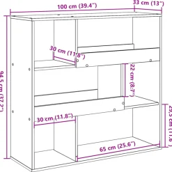 vidaXL Boekenkast / kamerscherm 100x33x94,5 cm gerookt eikenkleurig