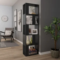 vidaXL Boekenkast/kamerscherm 45x24x159 cm bewerkt hout zwart