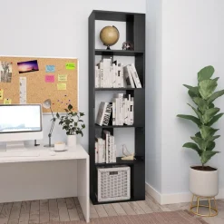 vidaXL Boekenkast/kamerscherm 45x24x159 cm bewerkt hout zwart