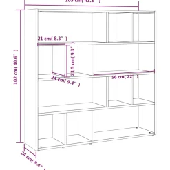 vidaXL Boekenkast/kamerscherm 105x24x102 cm gerookt eikenkleurig