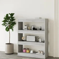 vidaXL Boekenkast/kamerscherm 80x30x103 cm bewerkt hout grijs sonoma