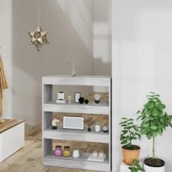 vidaXL Boekenkast/kamerscherm 80x30x103 cm bewerkt hout grijs sonoma