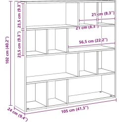 vidaXL Boekenkast/kamerscherm 105x24x102 cm artisanaal eikenkleur