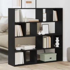 vidaXL Boekenkast/kamerverdeler zwart eiken 105x24x102 cm