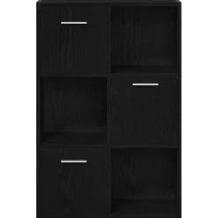 vidaXL Boekenkast/kamerverdeler zwart eiken 60,5x30x90cm bewerkt hout