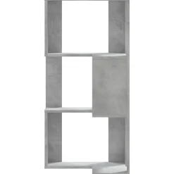 vidaXL Boekenkast 3-laags hoek 50x50x102 cm bewerkt hout betongrijs