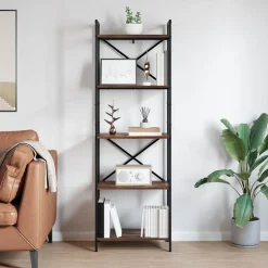 vidaXL Boekenkast 5-laags 56 x 34 x 171 cm Bewerkt hout Gerookt eiken