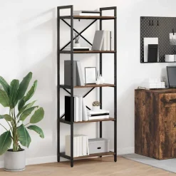vidaXL Boekenkast 5-laags 56 x 34 x 171 cm Bewerkt hout Gerookt eiken