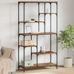 vidaXL Boekenkast 5-laags 99 x 35,5 x 176 cm Bewerkt hout Oud hout