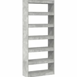vidaXL Boekenkast 6-laags 80 x 30 x 198 cm Bewerkt hout Beton Grijs