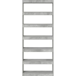 vidaXL Boekenkast 6-laags 80 x 30 x 198 cm Bewerkt hout Beton Grijs
