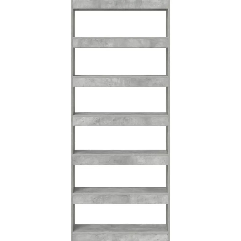 vidaXL Boekenkast 6-laags 80 x 30 x 198 cm Bewerkt hout Beton Grijs
