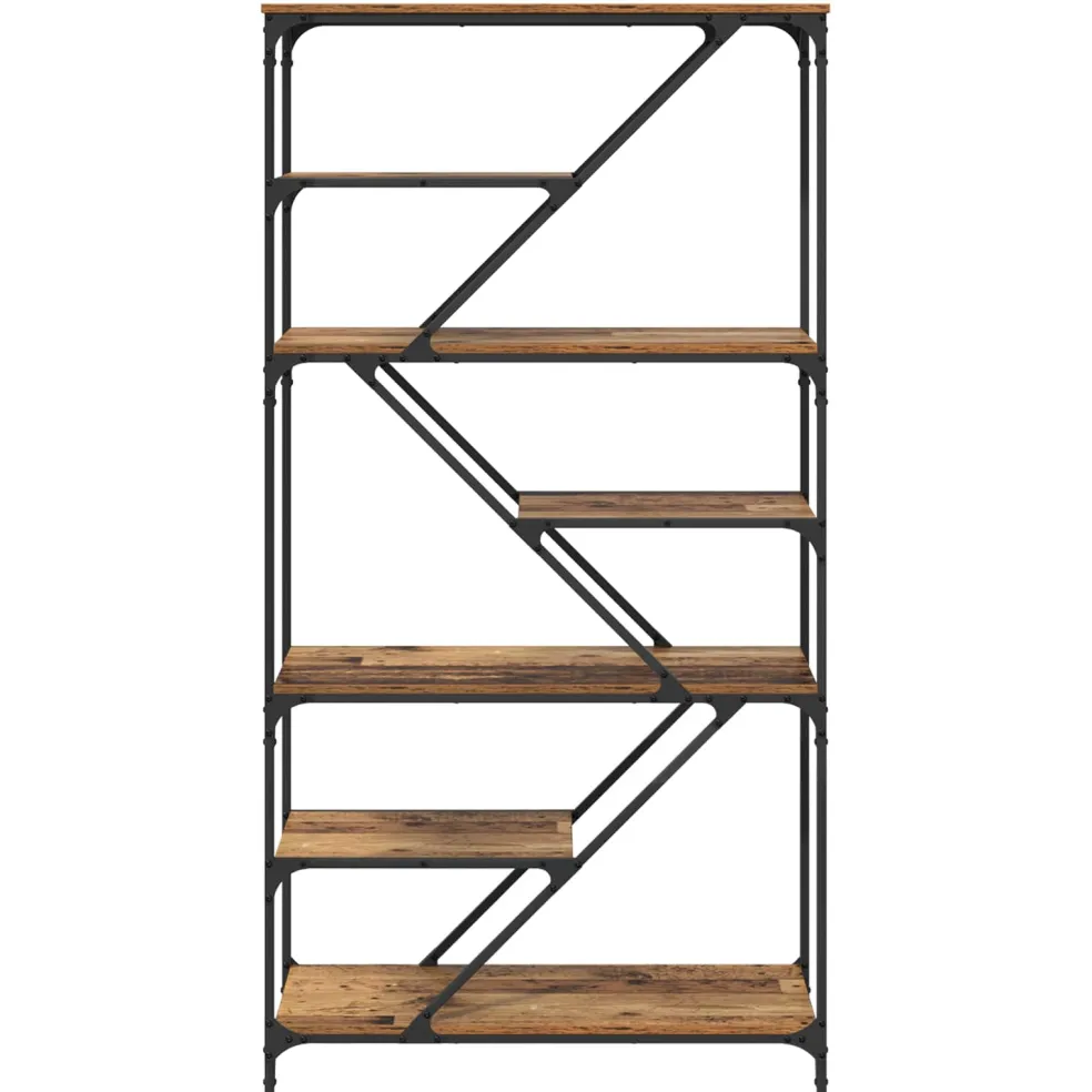 vidaXL Boekenkast 9-laags 91 x 36 x 176 cm Bewerkt hout Oud Hout