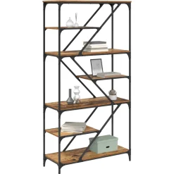 vidaXL Boekenkast 9-laags 91 x 36 x 176 cm Bewerkt hout Oud Hout