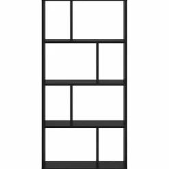 vidaXL Boekenkast 8-laags 60 x 20 x 120,5 cm Bewerkt hout Zwart Eiken