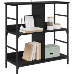 vidaXL Boekenkast 4-laags 78,5 x 33 x 82 cm Bewerkt hout Zwart eiken