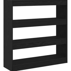 vidaXL Boekenkast 3-laags 100 x 30 x 103 cm Bewerkt hout Zwart Eiken