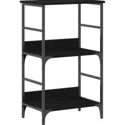 vidaXL Boekenkast 2-laags 50 x 33 x 82 cm Bewerkt hout Zwart Eiken