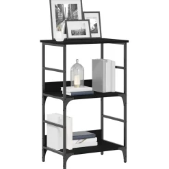 vidaXL Boekenkast 2-laags 50 x 33 x 82 cm Bewerkt hout Zwart Eiken