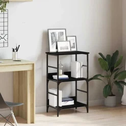 vidaXL Boekenkast 2-laags 50 x 33 x 82 cm Bewerkt hout Zwart Eiken